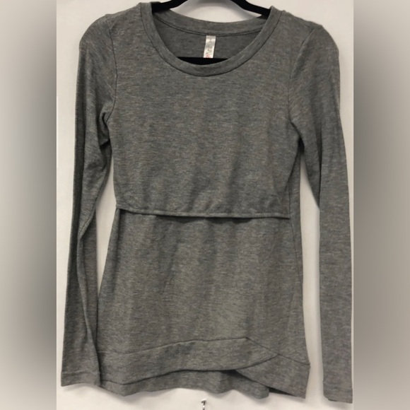 Latched Mama everyday nursing sweater crew neck long sleeve - Heathered grey - Picture 2 of 13